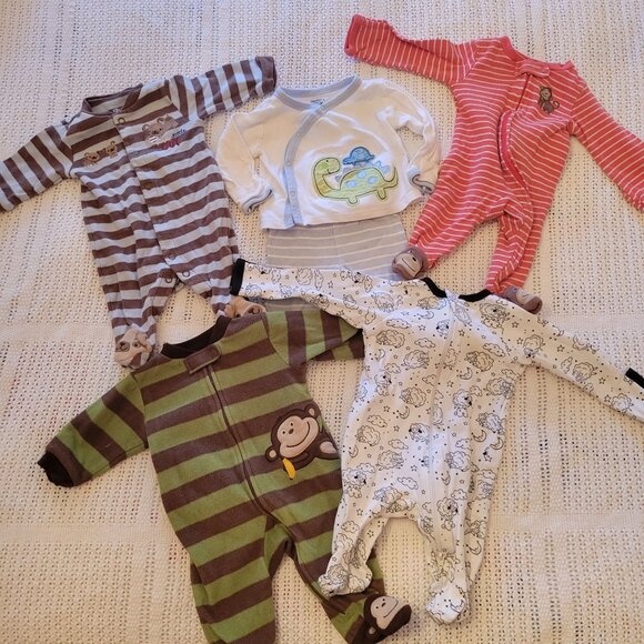 34‎ Pc Baby Boy Clothes Bundle NB Bodysuits Sleepers Pants Outfits Shorts Romper - Picture 3 of 8